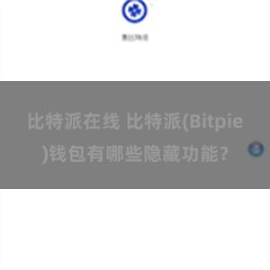 比特派在线 比特派(Bitpie)钱包有哪些隐藏功能？
