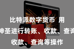 比特派数字货币  用户不错神圣进行转账、收款、查询等操作