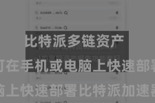 比特派多链资产  用户即可在手机或电脑上快速部署比特派加速器